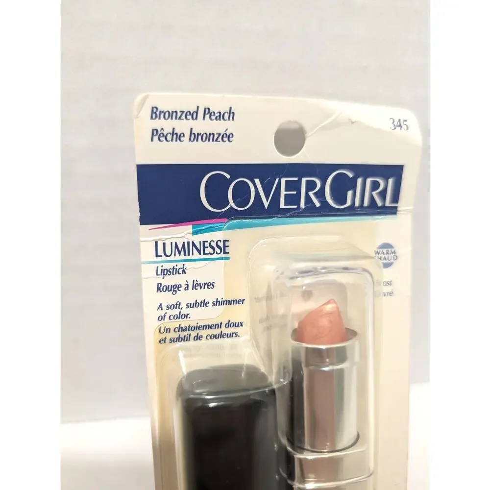 Vtg Covergirl Luminesse Lipstick Bronzed Peach Card 345 Tube 209 Misprint NOS